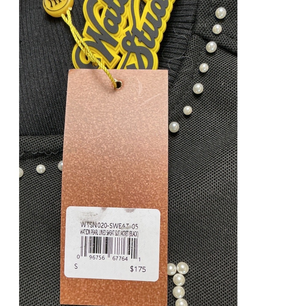 Watson Studios Pearl Lined Sweat Suit Jacket Black Small New With Tags - Picture 7 of 8